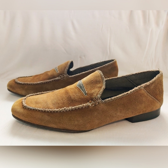 DONALD J PLINER Men's 9M Tan Suede Loafers - Picture 1 of 8